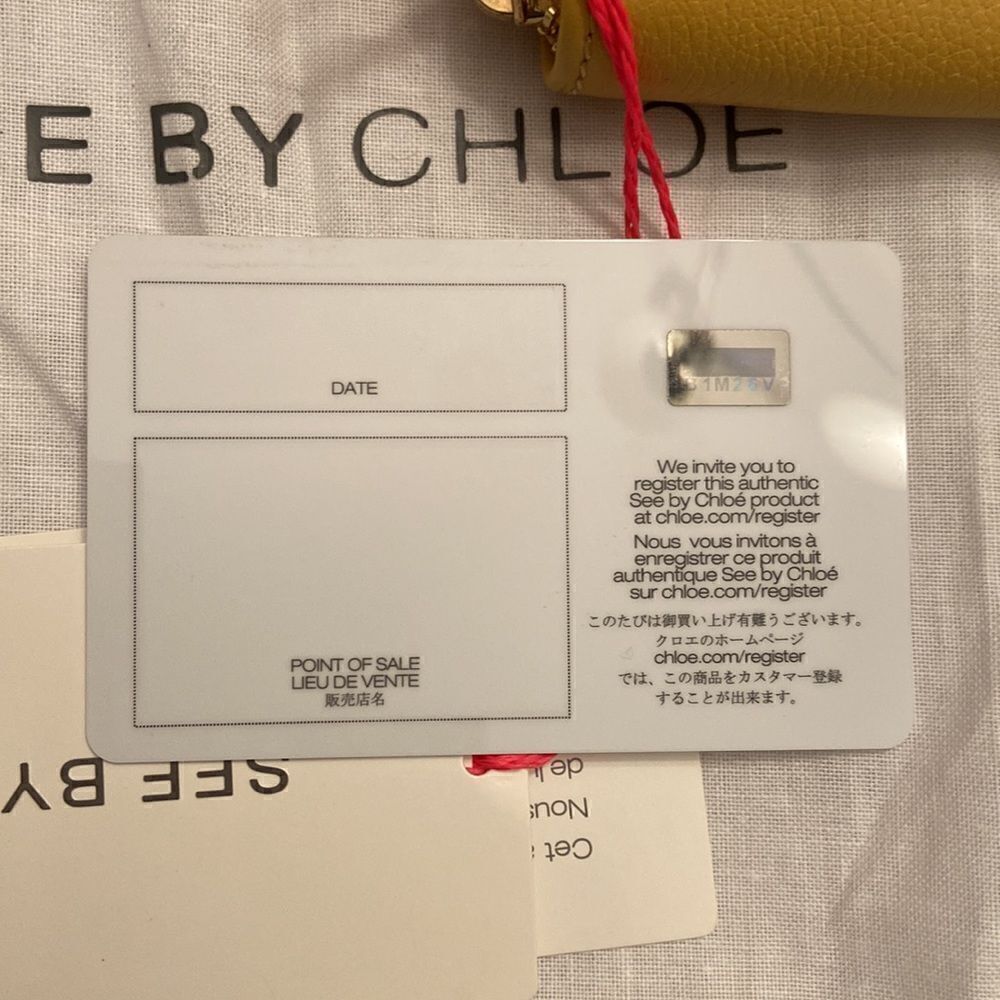 See by Chloe long Wallet wristlet Mustard color NWT zipper closure - Picture 9 of 11